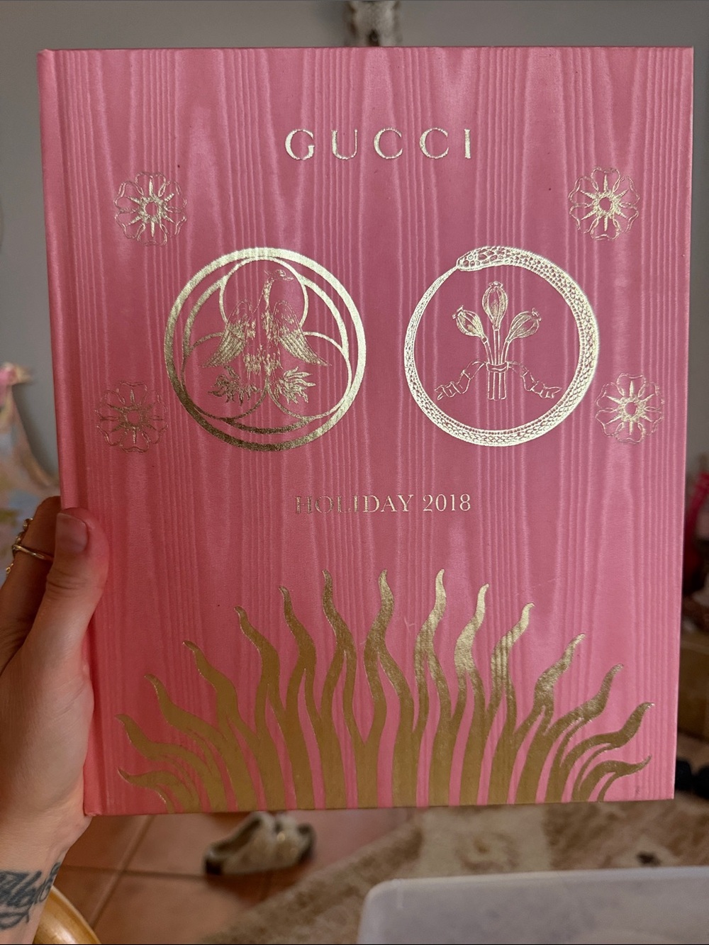 Gucci Pink with Gold Foil Holiday Book